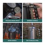 CAMPINGMOON BKSW-6 Black Bonfire Hanging Kettle