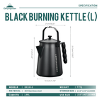 CAMPINGMOON BKSW-6 Black Bonfire Hanging Kettle