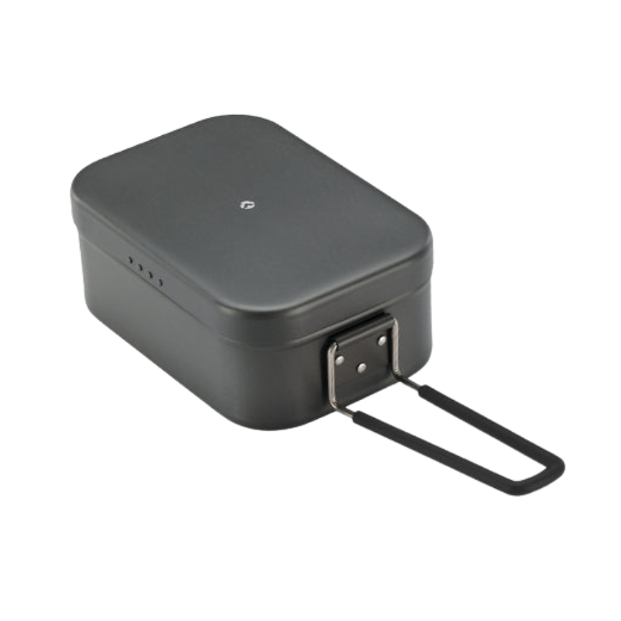 CAMPINGMOON H-2013 Mestin Black Lunch Box & S-1218 Frying Net Set