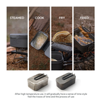 CAMPINGMOON H-2013 Mestin Black Lunch Box & S-1218 Frying Net Set