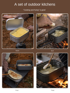 CAMPINGMOON S-2013 Mestin Stainless Steel Lunch Box & S-1218 Frying Net Set