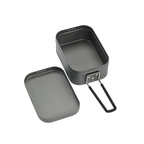 CAMPINGMOON H-2013 Mestin Black Lunch Box & S-1218 Frying Net Set