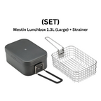 CAMPINGMOON H-2013 Mestin Black Lunch Box & S-1218 Frying Net Set