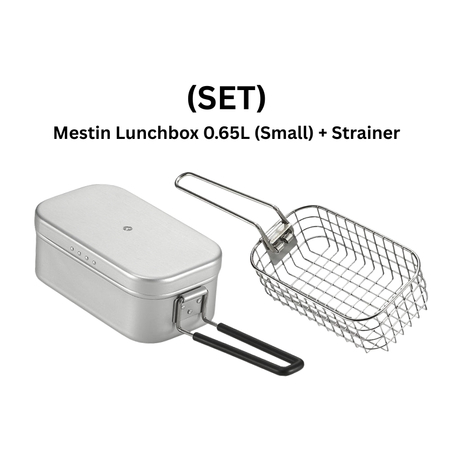 CAMPINGMOON S-1609 Mestin Stainless Steel Lunch Box & S-1215 Frying Net Set