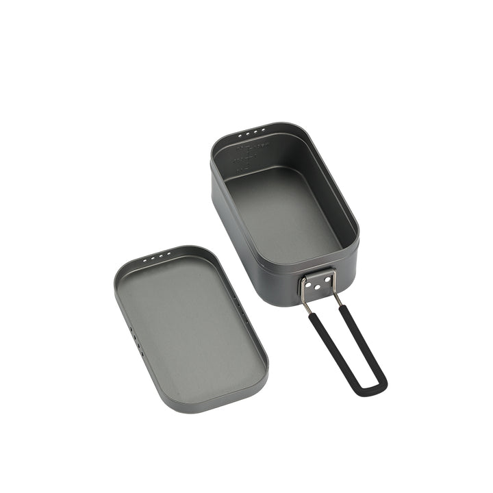 CAMPINGMOON H-1609 Mestin Black Lunch Box & S-1215 Frying Net Set