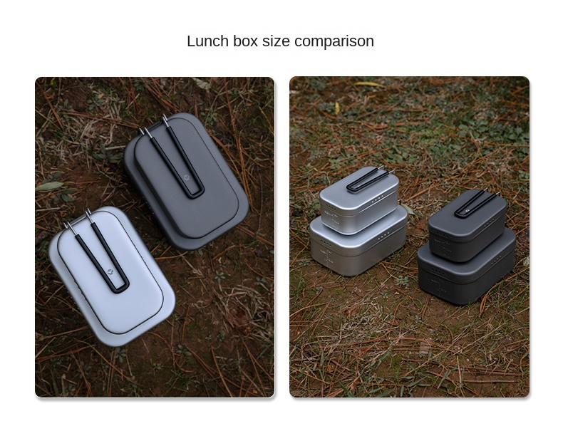 CAMPINGMOON H-1609 Mestin Black Lunch Box & S-1215 Frying Net Set