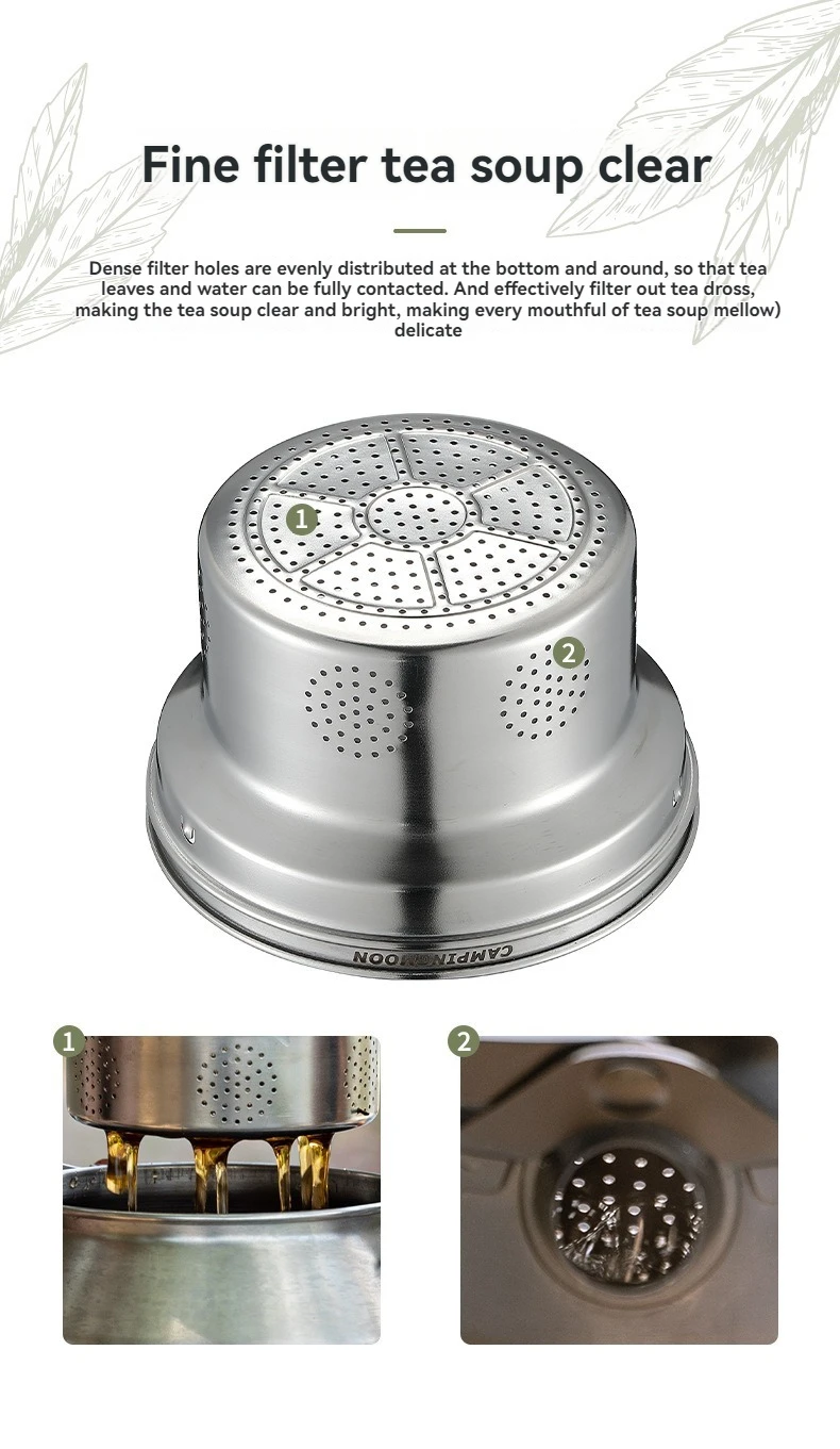 CAMPINGMOON SW-1 Kettle & SW-1-V Tea Filter Set