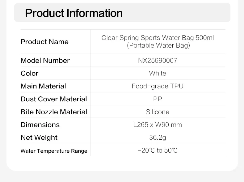 MOBI GARDEN QinChun Soft Flask Hydration Bottle 500ML