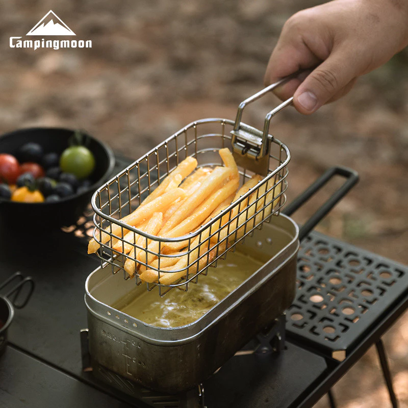 CAMPINGMOON Mess Tin Lunch Box & Frying Net Set – Small
