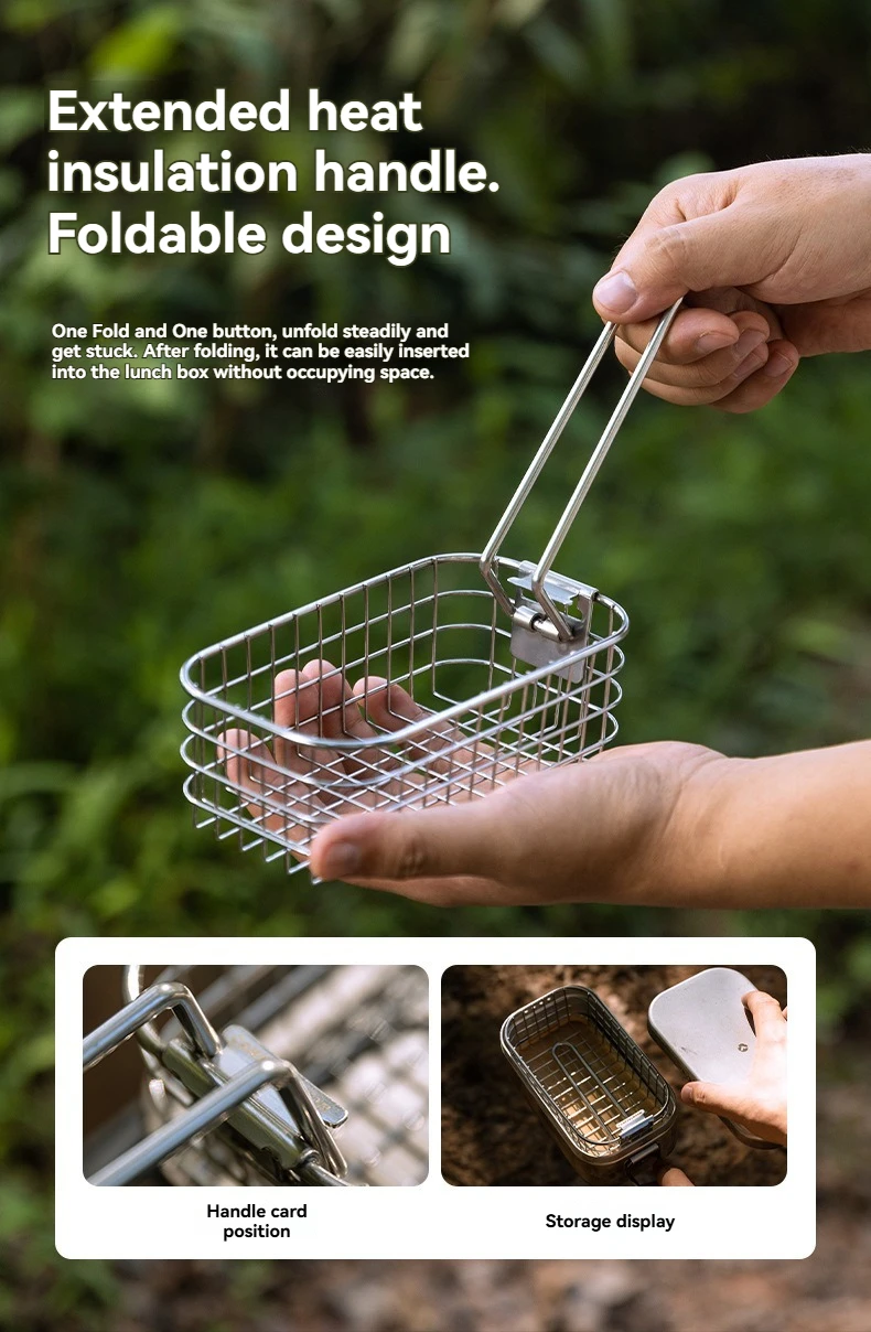 CAMPINGMOON Mess Tin Lunch Box & Frying Net Set – Small