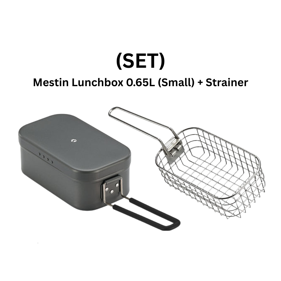 CAMPINGMOON Mess Tin Lunch Box & Frying Net Set – Small
