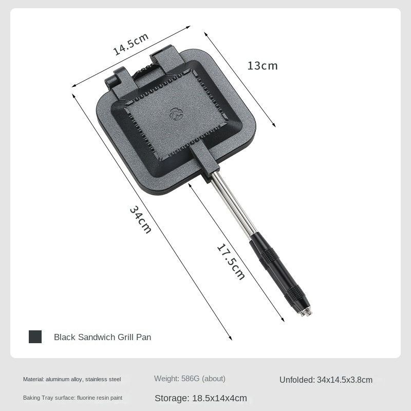 CAMPINGMOON BKTT-1315 Double Sided Frying Pan