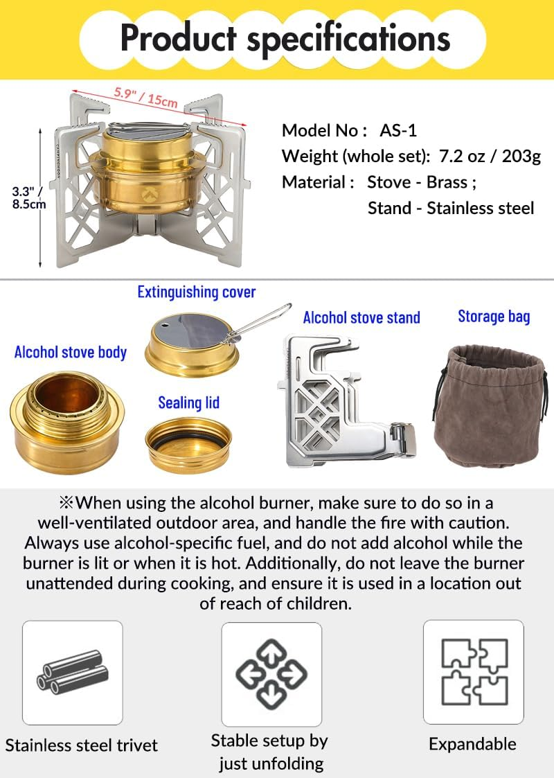 CAMPINGMOON AS-1 Alcohol Stove Stand Bracket