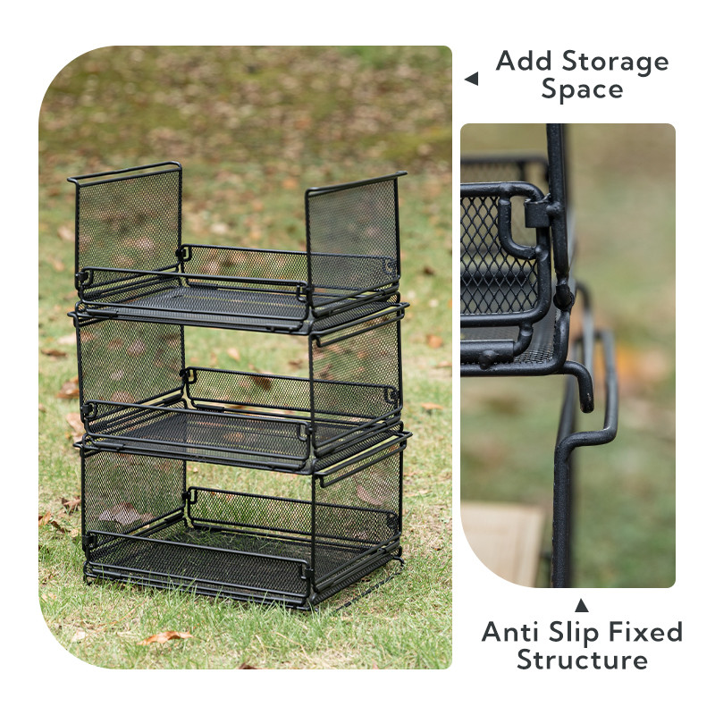 CAMPINGMOON CK-23BK Folding Half IGT Basket