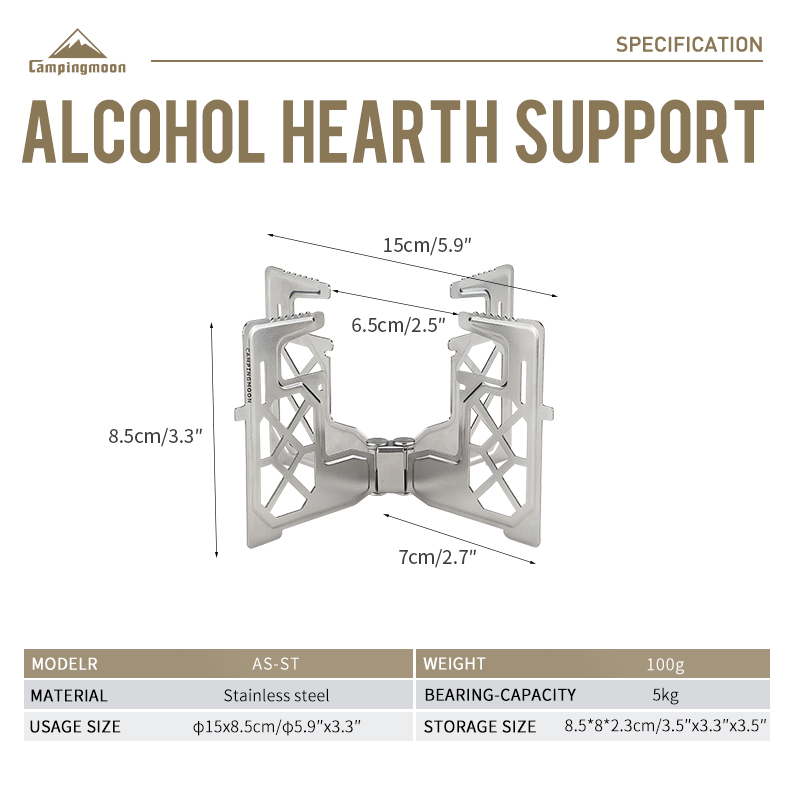 CAMPINGMOON AS-1 Alcohol Stove Stand Bracket