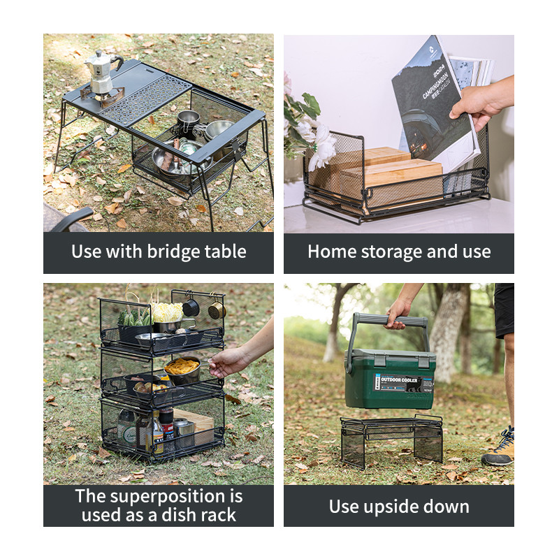 CAMPINGMOON CK-23BK Folding Half IGT Basket