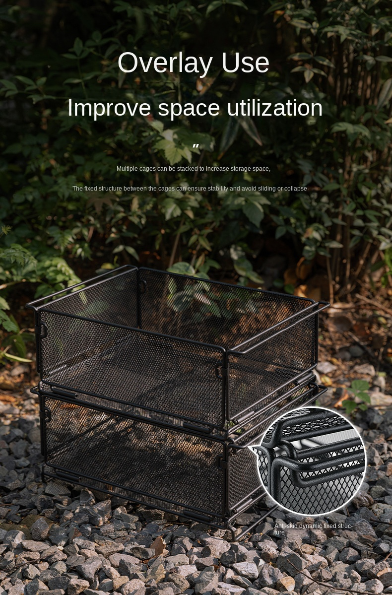 CAMPINGMOON CK-24BK Folding Full IGT Basket