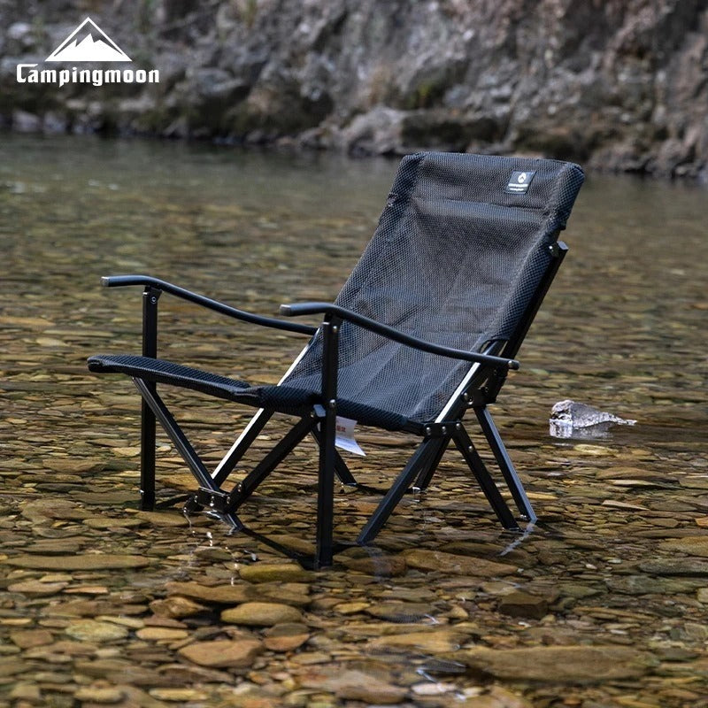 CAMPINGMOON F-1003-WBK Folding Mesh Handrest Low Chair