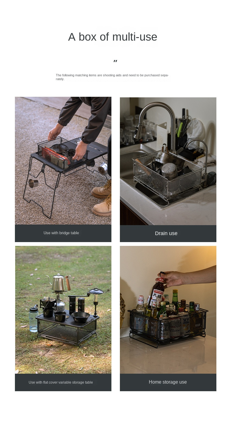 CAMPINGMOON CK-24BK Folding Full IGT Basket