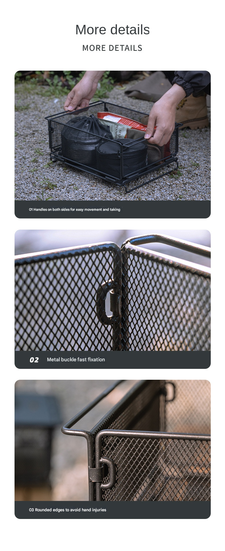 CAMPINGMOON CK-24BK Folding Full IGT Basket