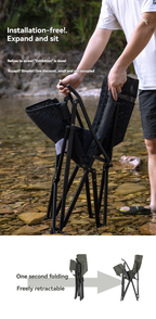 CAMPINGMOON F-1003-WBK Folding Mesh Handrest Low Chair
