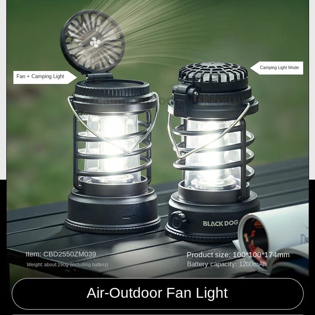 BLACKDOG Black Seal 2-in-1 Lantern Fan Light