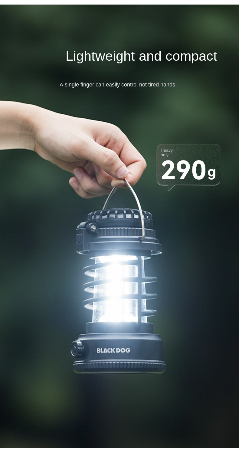 BLACKDOG Black Seal 2-in-1 Lantern Fan Light
