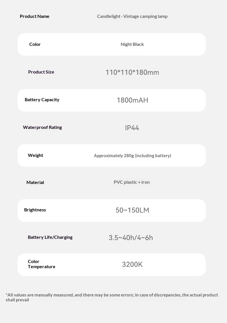 BLACKDOG Candlelight Retro Camping Lamp - 150LM