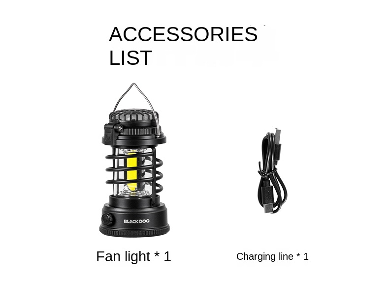 BLACKDOG Black Seal 2-in-1 Lantern Fan Light