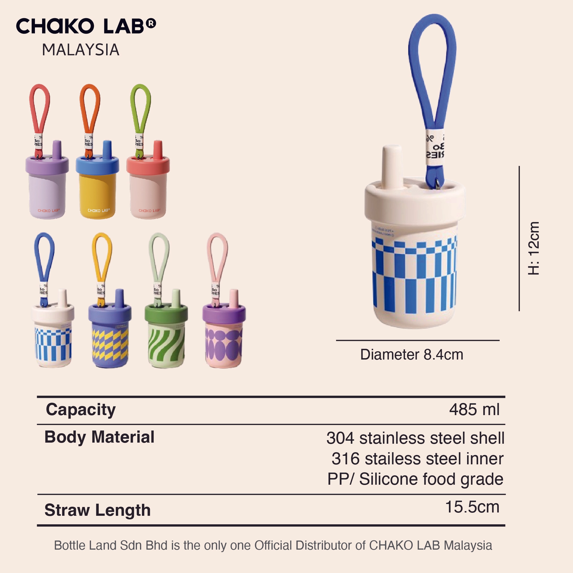 CHAKO LAB Bobo Cup 316 Stainless Steel Thermos – 485ML
