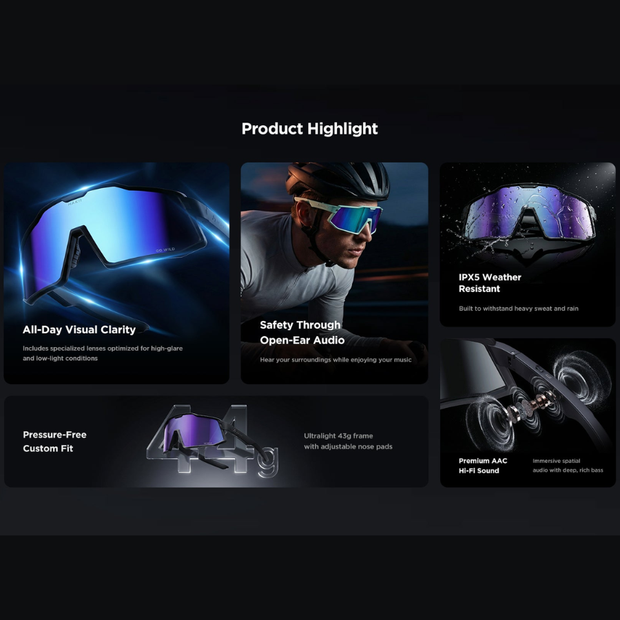 HAKII Wind IIS Smart Cycling Audio Glasses