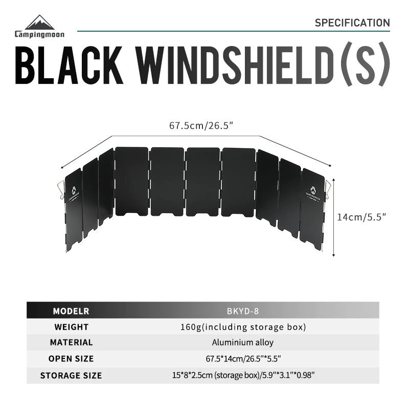 CAMPINGMOON BKYD-8 Cooking Windshield Aluminium Plate