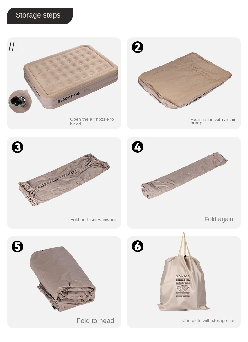 BLACKDOG LiuYun Auto Inflatable Sleeping Bed 1P with Pillow – 25CM