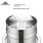CAMPINGMOON CC-18 Saucepan & S363-2S Double Layer Steamer Set