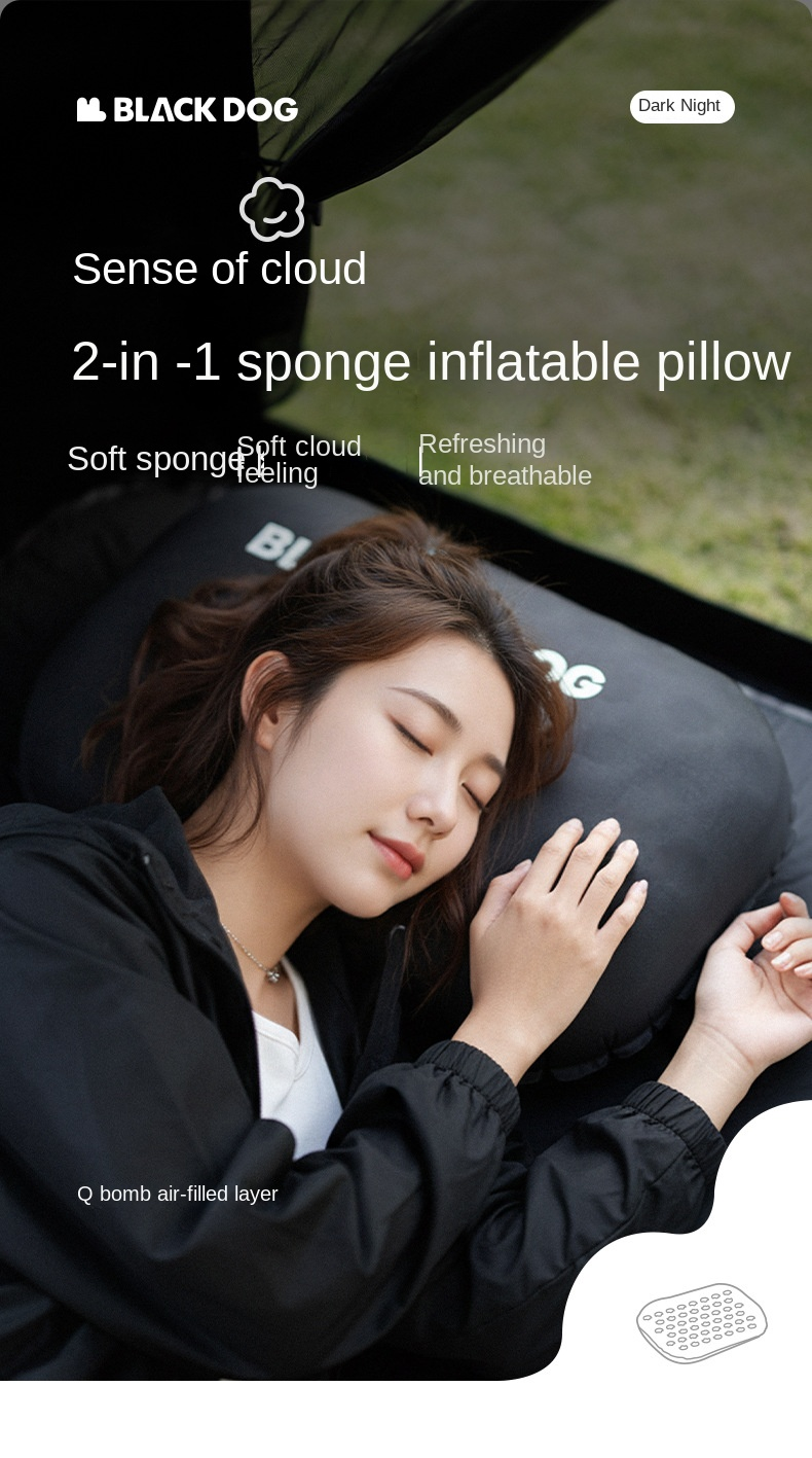 BLACKDOG Yungan – 2 in 1 Sponge Inflatable Pillow