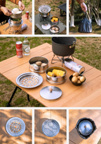CAMPINGMOON CC-18 Saucepan & S363-2S Double Layer Steamer Set