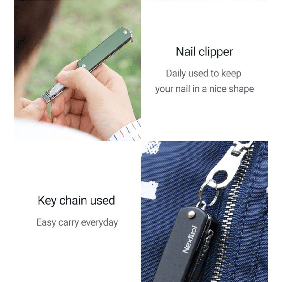 NEXTOOL NE20011 6-in-1 Multifunction Outdoor Nail Clipper - Olive Drab