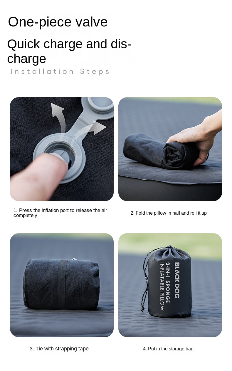 BLACKDOG Yungan – 2 in 1 Sponge Inflatable Pillow