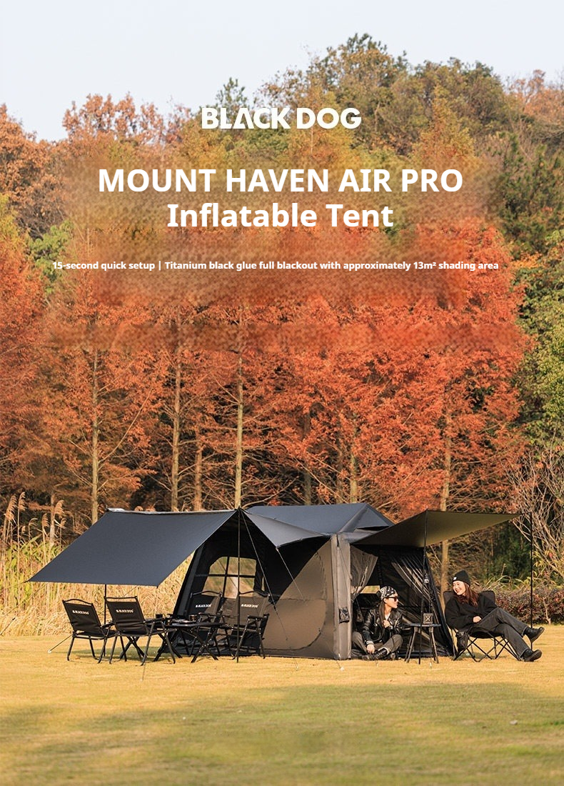 BLACKDOG Mount Haven AIR PRO Inflatable Cabin Tent - 230CM X 260CM (4-5 Person)