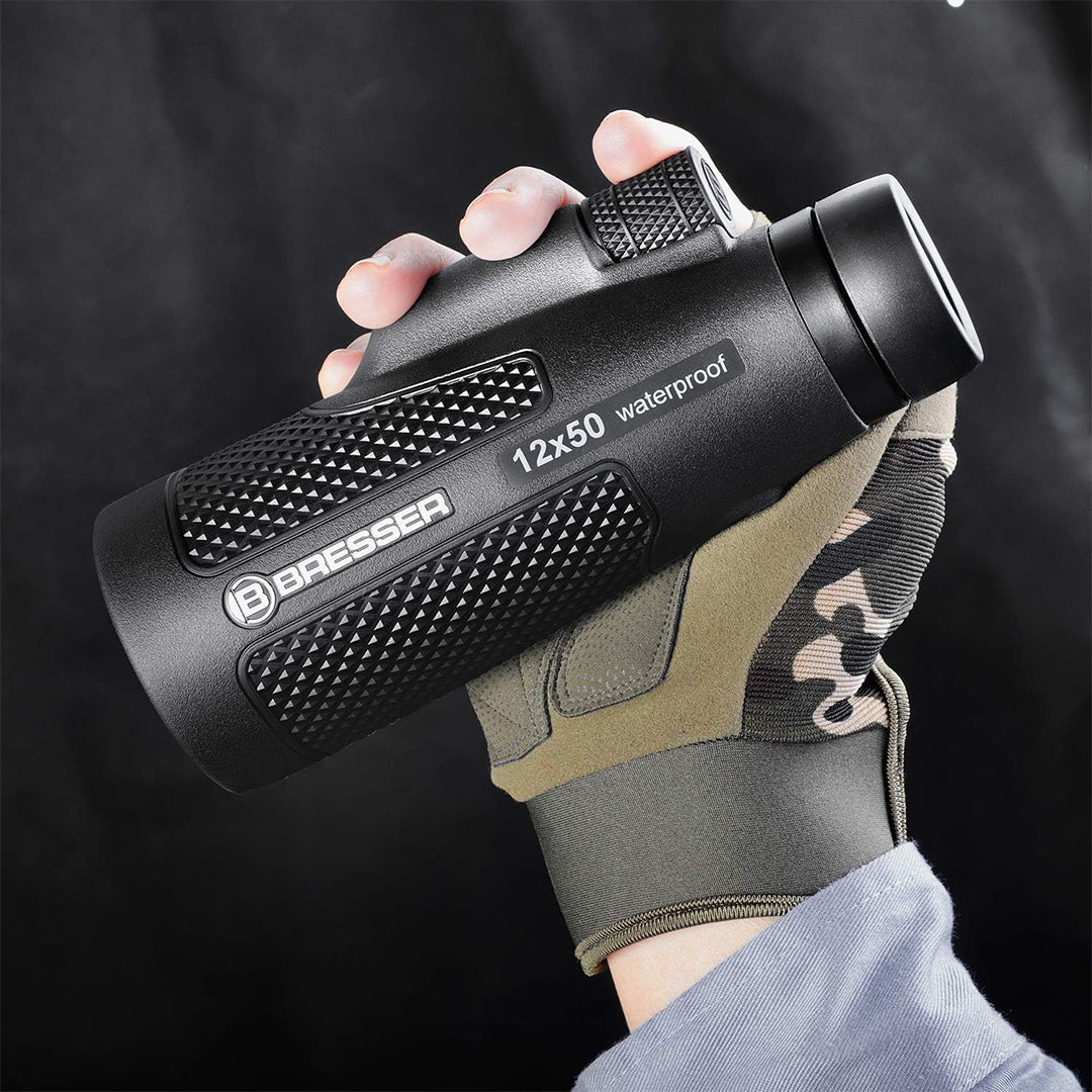 BRESSER 12x50 Waterproof HD Long-Distance Monoculars