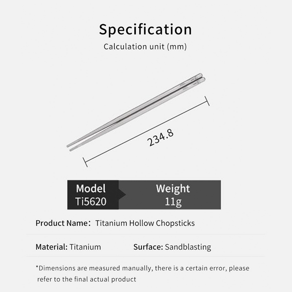 KEITH TITANIUM Round Handle Chopsticks Ti5620