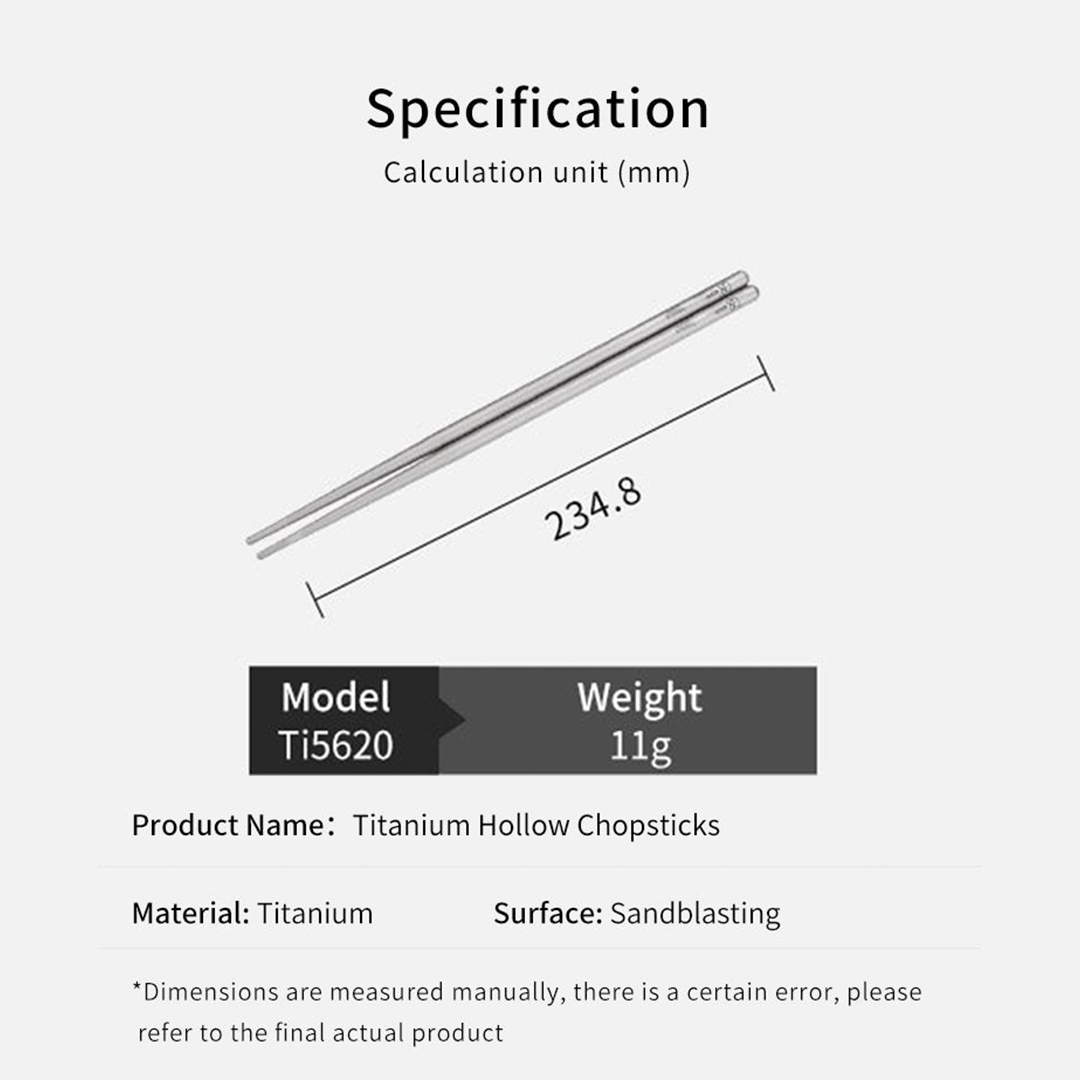 KEITH TITANIUM Round Handle Chopsticks Ti5620