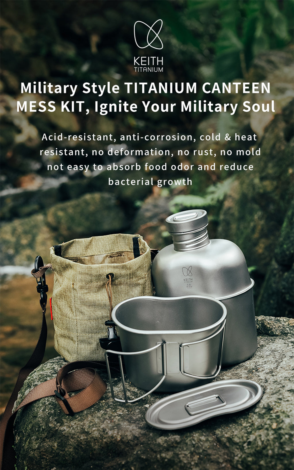 KEITH TITANIUM Canteen Mess Kit Ti3060
