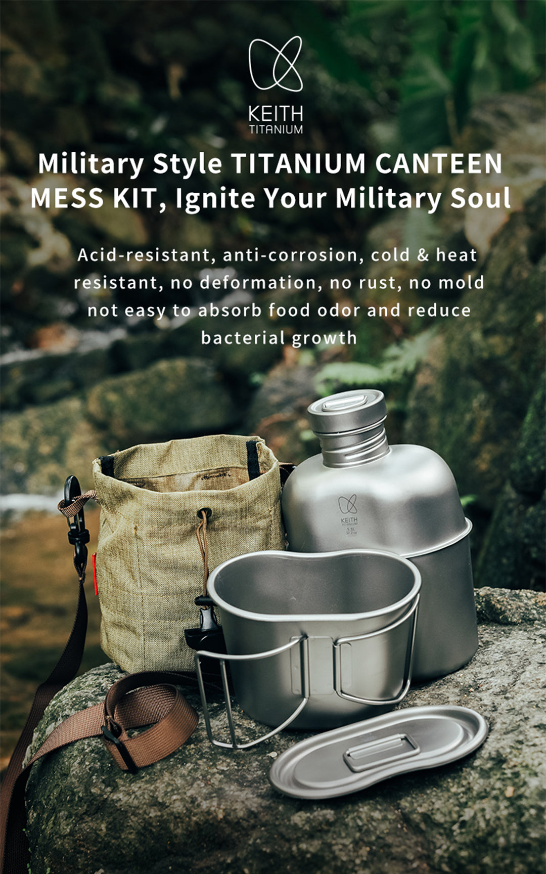 KEITH TITANIUM Canteen Mess Kit Ti3060