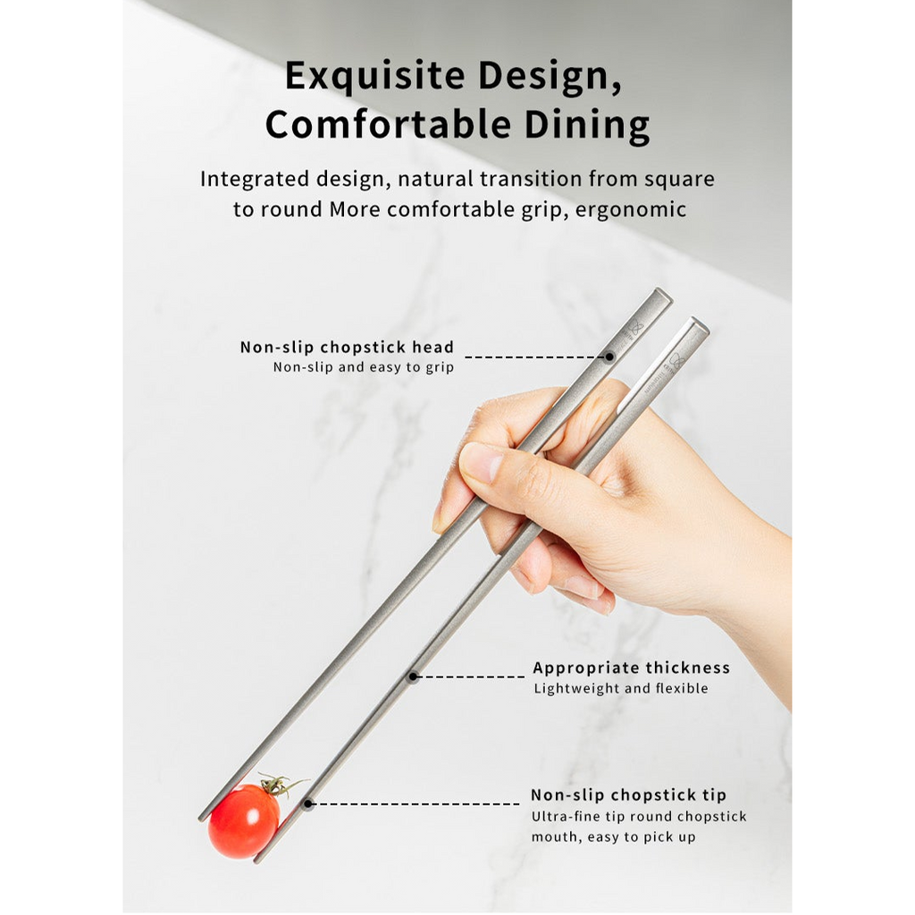 KEITH TITANIUM Round Handle Chopsticks Ti5620