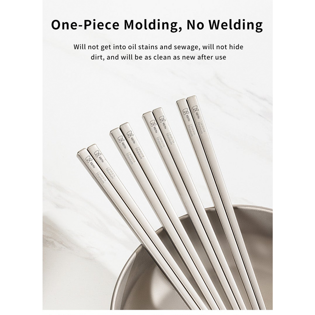KEITH TITANIUM Round Handle Chopsticks Ti5620