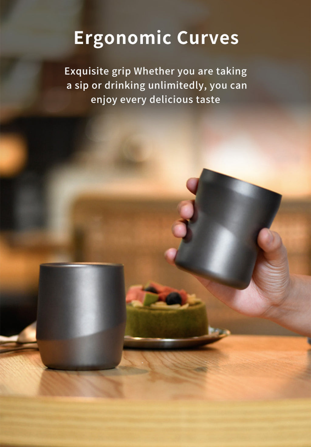 KEITH TITANIUM Double Wall Coffee Mug with Lid 220ml Ti3312