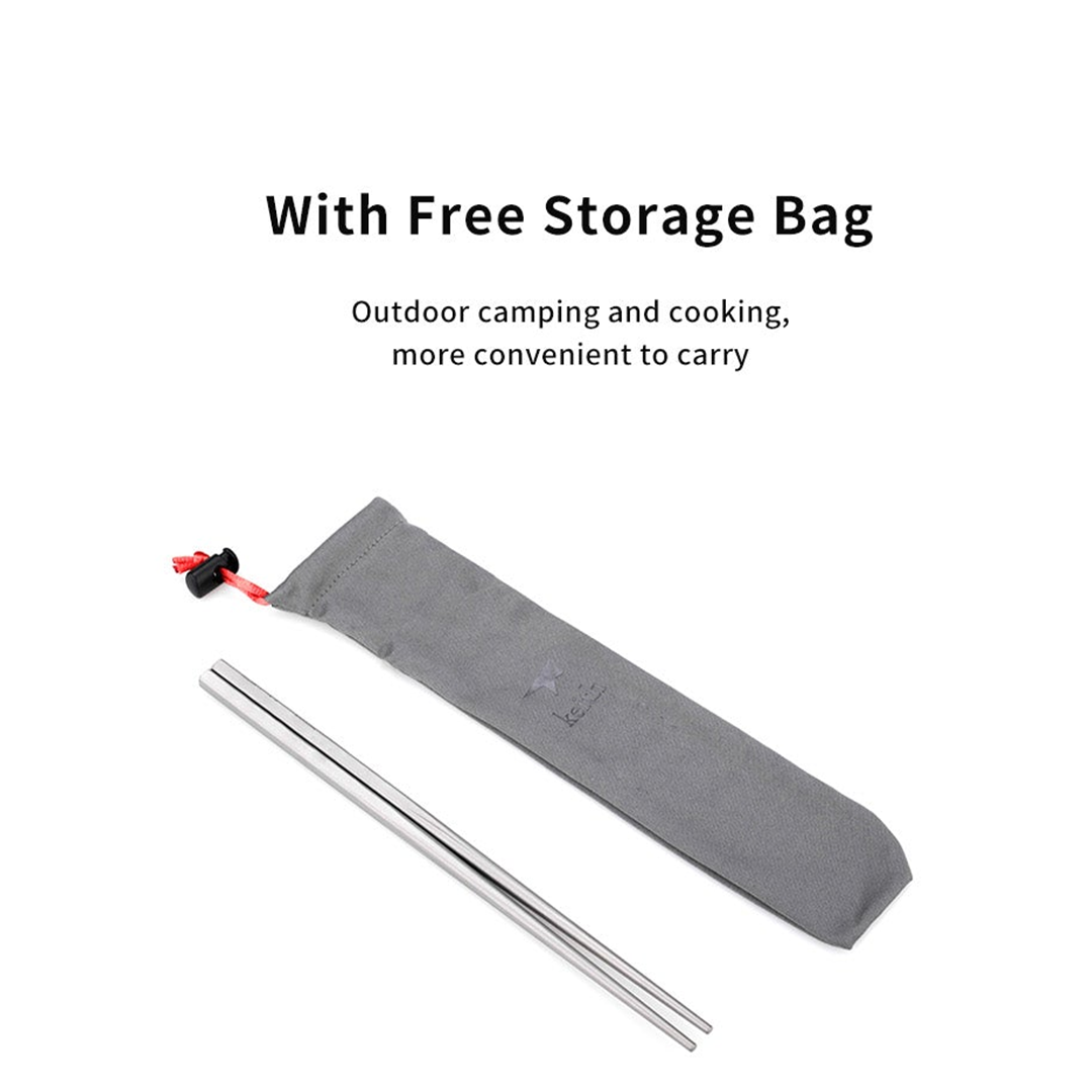 KEITH TITANIUM Round Handle Chopsticks Ti5620