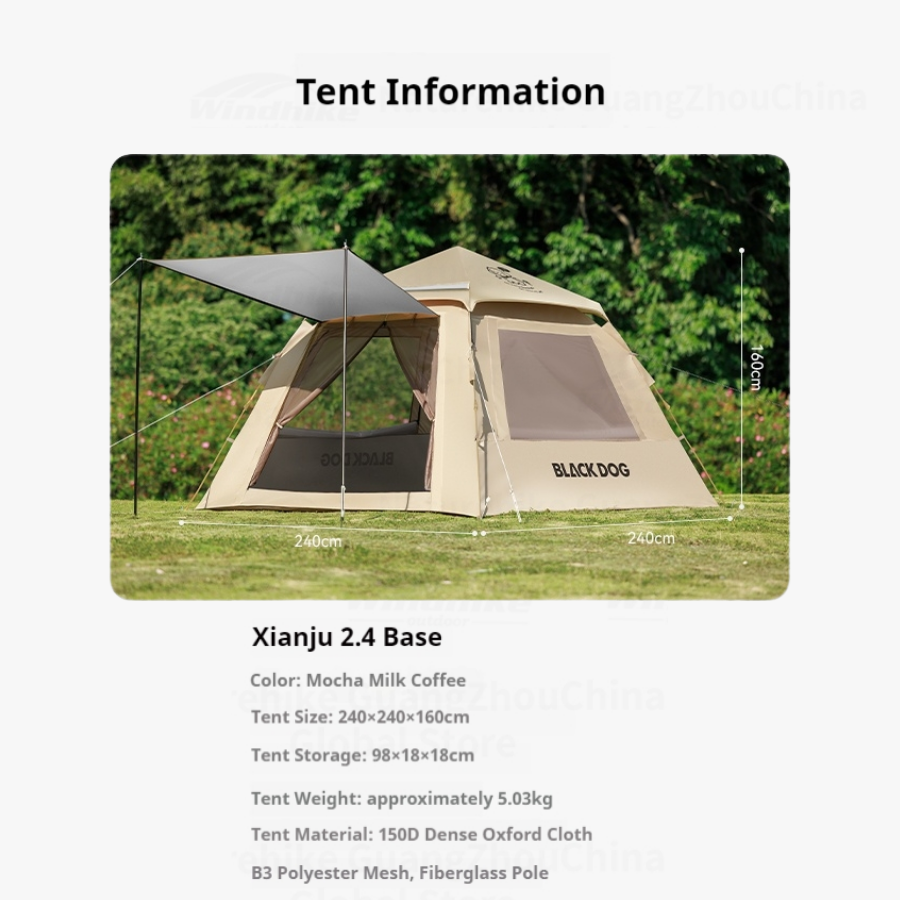 BLACKDOG Leisure Base Tent 2.4 - 240CM X 240CM (2-4 Person)