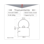 KEITH TITANIUM Kettle with Foldable Handle 1.5L Ti3907